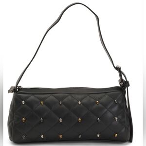 🔹️Betsey Johnson🔹️ Black Quilted Shoulder Bag With Mini skull Studs